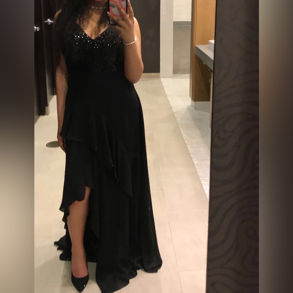 Calvin Klein Black Sequenced Gown - image 1